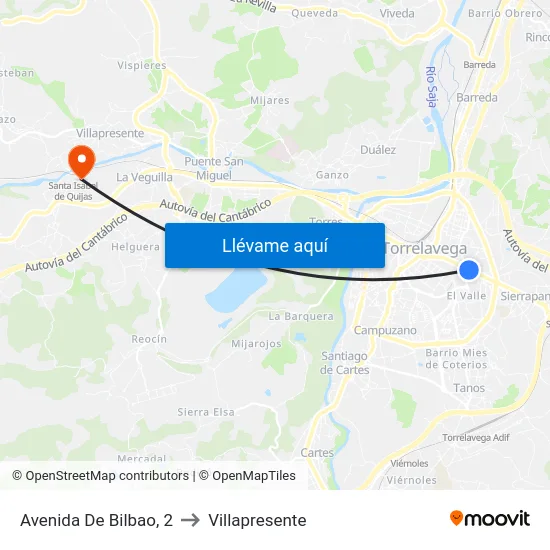 Avenida De Bilbao, 2 to Villapresente map