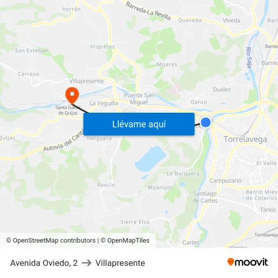 Avenida Oviedo, 2 to Villapresente map