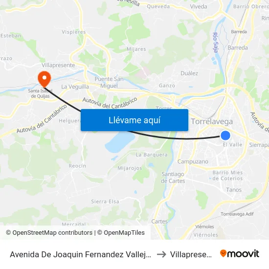 Avenida De Joaquin Fernandez Vallejo, 4 to Villapresente map