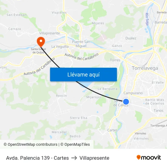 Avda. Palencia 139 - Cartes to Villapresente map