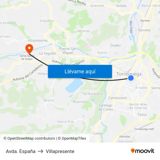 Avda. España to Villapresente map