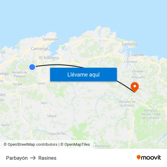 Parbayón to Rasines map
