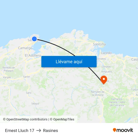 Ernest Lluch 17 to Rasines map