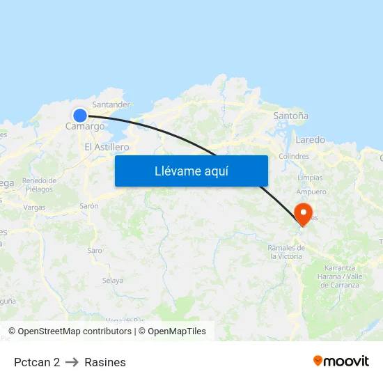 Pctcan 2 to Rasines map