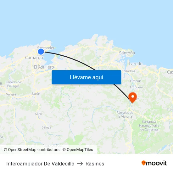Intercambiador De Valdecilla to Rasines map