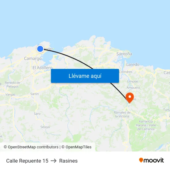 Calle Repuente 15 to Rasines map