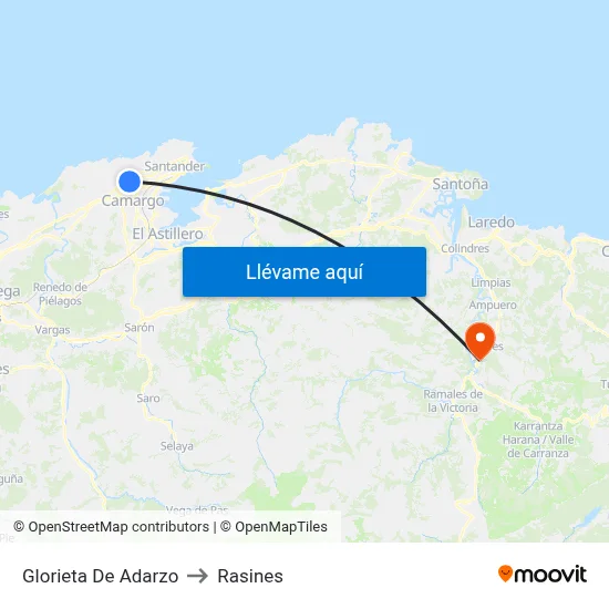 Glorieta De Adarzo to Rasines map