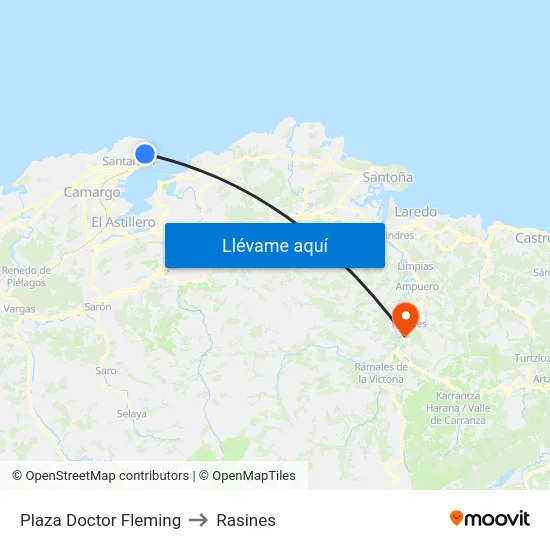 Plaza Doctor Fleming to Rasines map