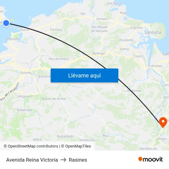 Avenida Reina Victoria to Rasines map