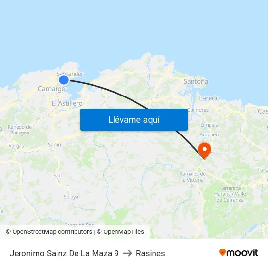 Jeronimo Sainz De La Maza 9 to Rasines map