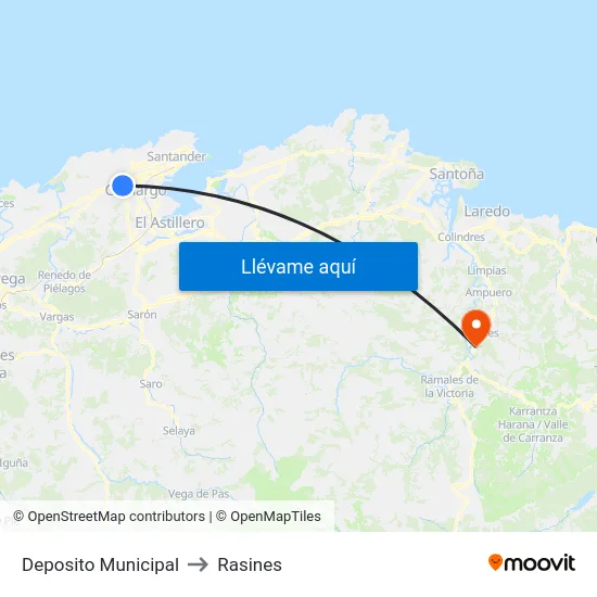 Deposito Municipal to Rasines map