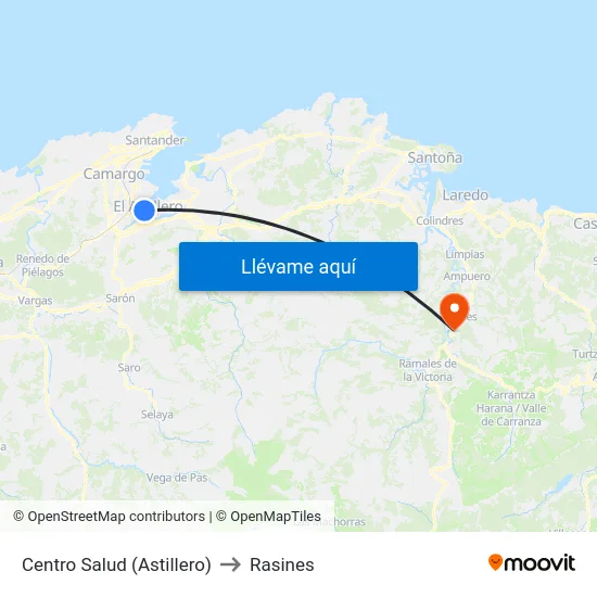 Centro Salud (Astillero) to Rasines map