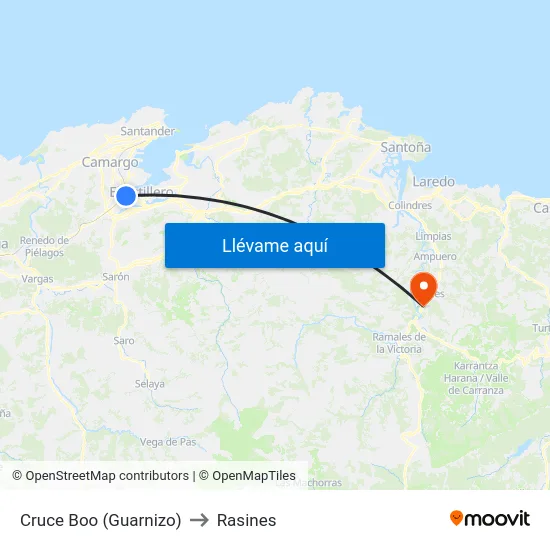 Cruce Boo (Guarnizo) to Rasines map