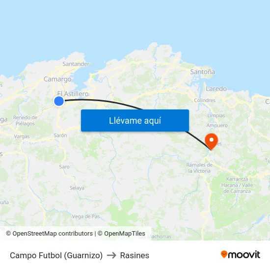 Campo Futbol (Guarnizo) to Rasines map