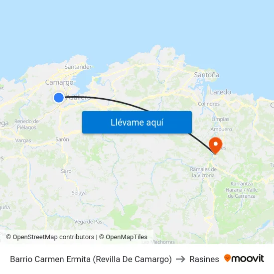 Barrio Carmen Ermita (Revilla De Camargo) to Rasines map