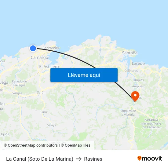 La Canal (Soto De La Marina) to Rasines map