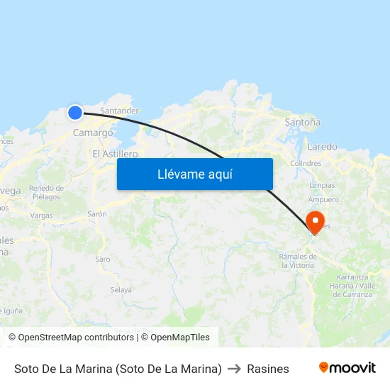 Soto De La Marina (Soto De La Marina) to Rasines map