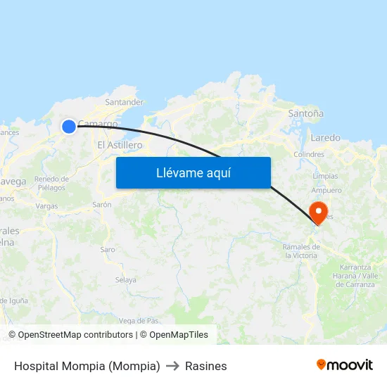 Hospital Mompia (Mompia) to Rasines map