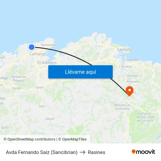 Avda Fernando Saiz (Sancibrian) to Rasines map