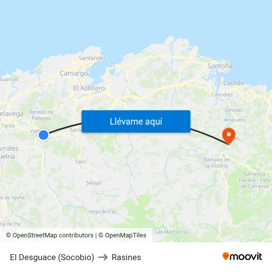 El Desguace (Socobio) to Rasines map