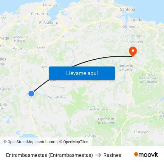 Entrambasmestas (Entrambasmestas) to Rasines map