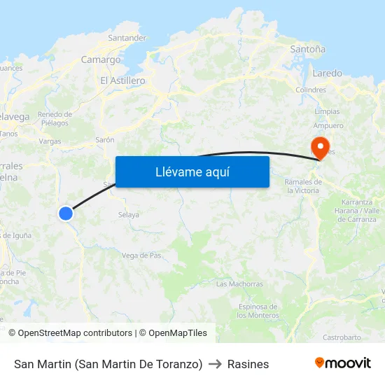 San Martin (San Martin De Toranzo) to Rasines map