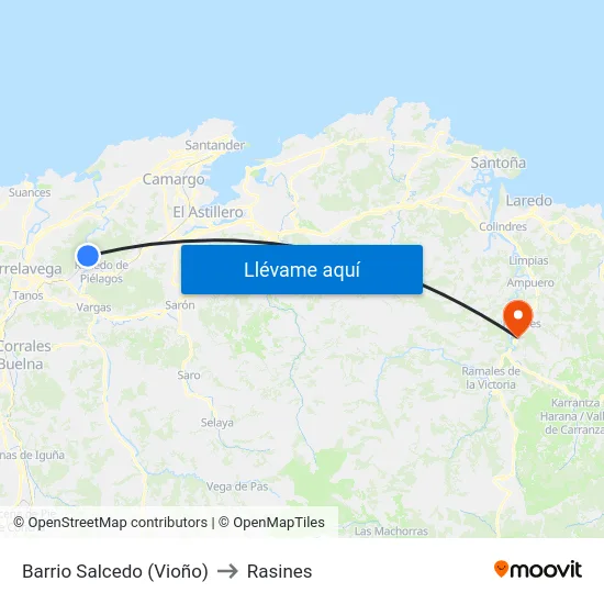 Barrio Salcedo (Vioño) to Rasines map