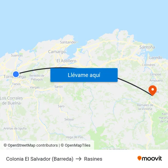 Colonia El Salvador (Barreda) to Rasines map
