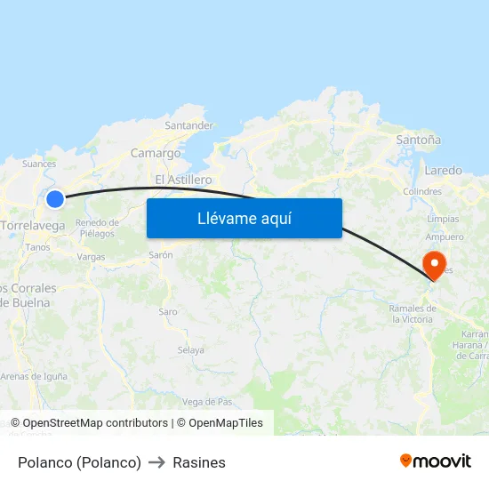 Polanco (Polanco) to Rasines map