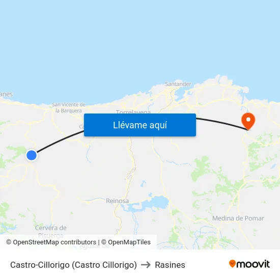 Castro-Cillorigo (Castro Cillorigo) to Rasines map