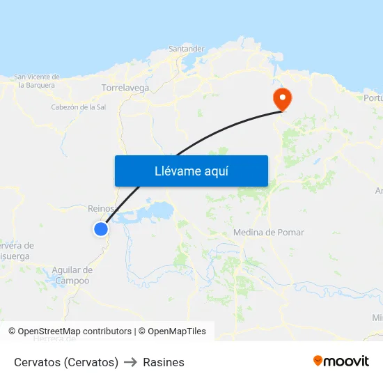 Cervatos (Cervatos) to Rasines map