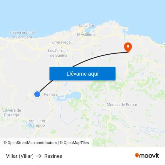Villar (Villar) to Rasines map