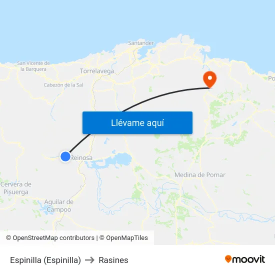 Espinilla (Espinilla) to Rasines map