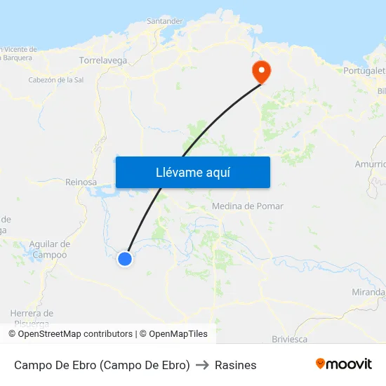 Campo De Ebro (Campo De Ebro) to Rasines map