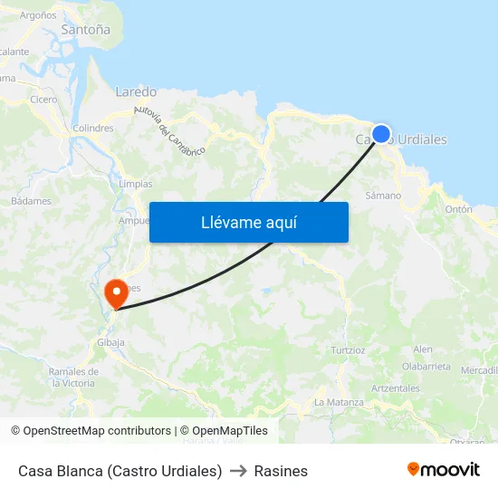 Casa Blanca (Castro Urdiales) to Rasines map