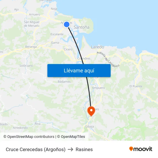Cruce Cerecedas (Argoños) to Rasines map