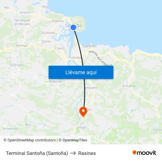 Terminal Santoña (Santoña) to Rasines map