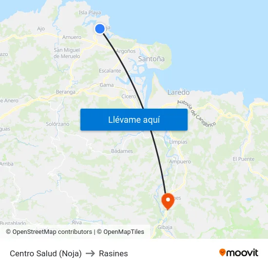Centro Salud (Noja) to Rasines map