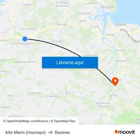 Alto Marin (Hoznayo) to Rasines map