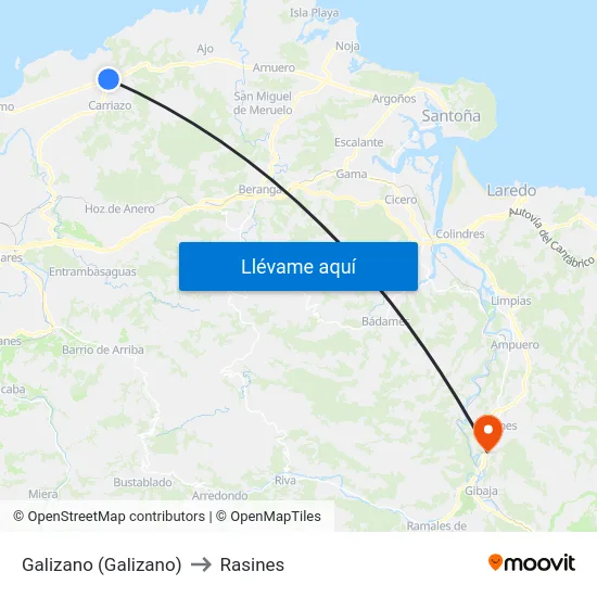 Galizano (Galizano) to Rasines map