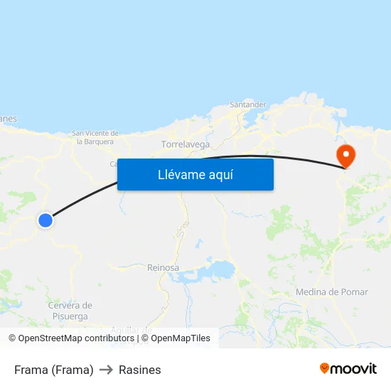 Frama (Frama) to Rasines map