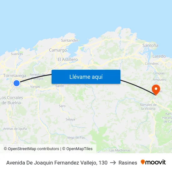Avenida De Joaquin Fernandez Vallejo, 130 to Rasines map