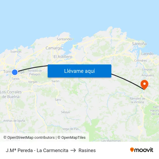 J.Mª Pereda - La Carmencita to Rasines map