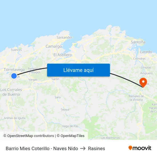 Barrio Mies Coterillo - Naves Nido to Rasines map