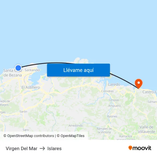 Virgen Del Mar to Islares map