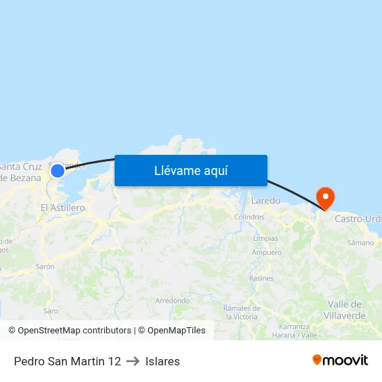 Pedro San Martin 12 to Islares map