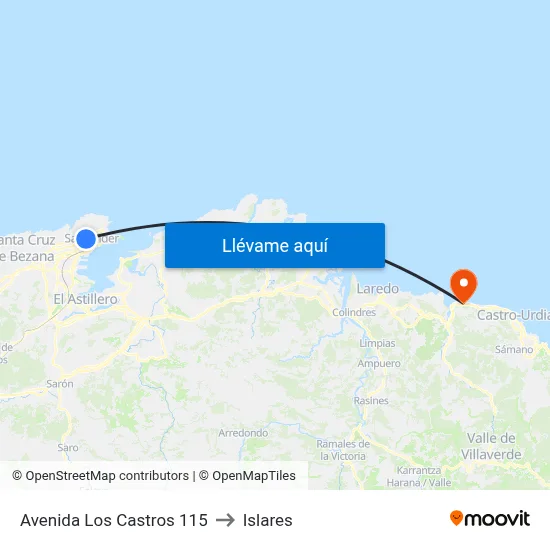 Avenida Los Castros 115 to Islares map