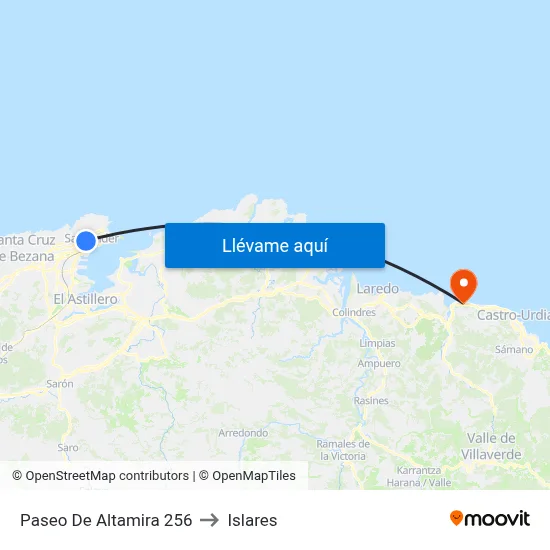 Paseo De Altamira 256 to Islares map