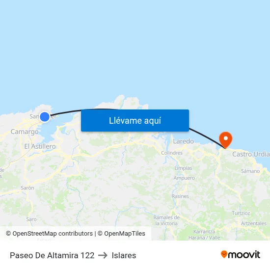 Paseo De Altamira 122 to Islares map
