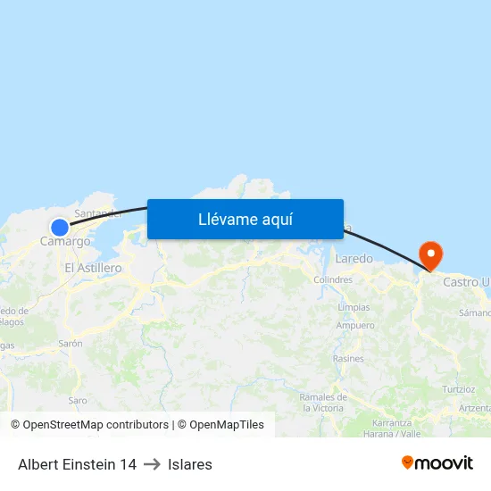 Albert Einstein 14 to Islares map